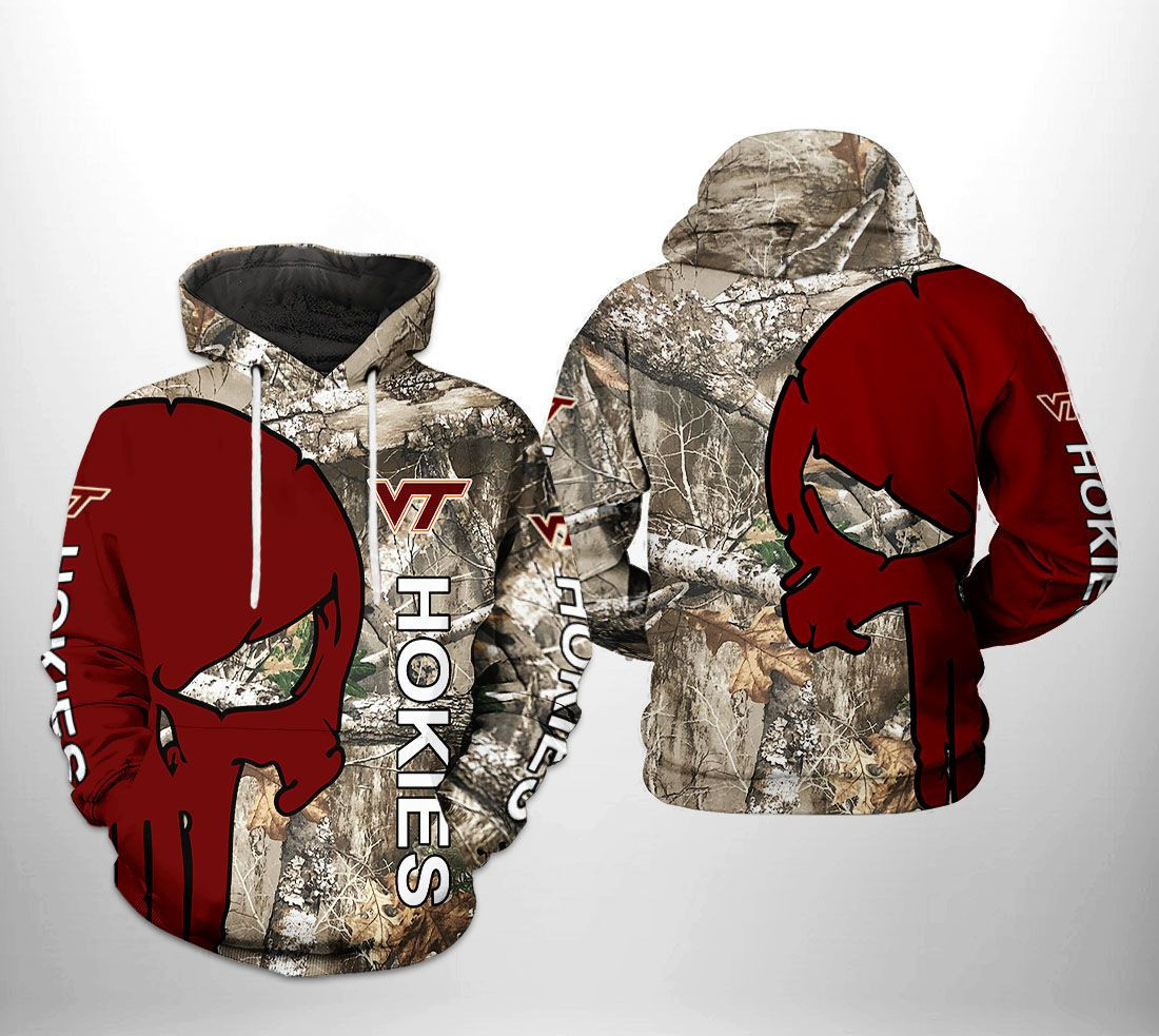 Virginia Tech Hokies NCAA Camo Veteran Hunting Hoodie Neasalamis