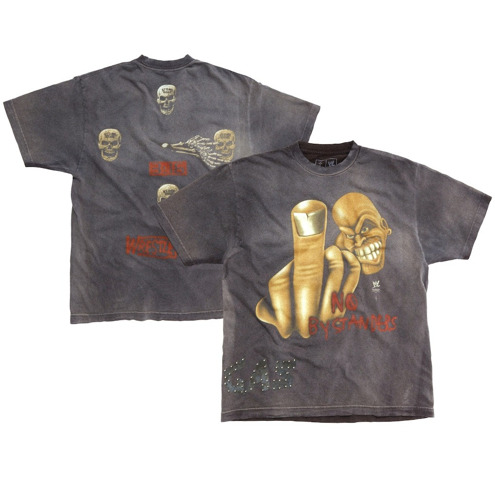 WWE Cactus Jack Merch T-Shirt Travis Scott Wrestlemania Merch CJ No Bystanders Stone Neasalamis.com