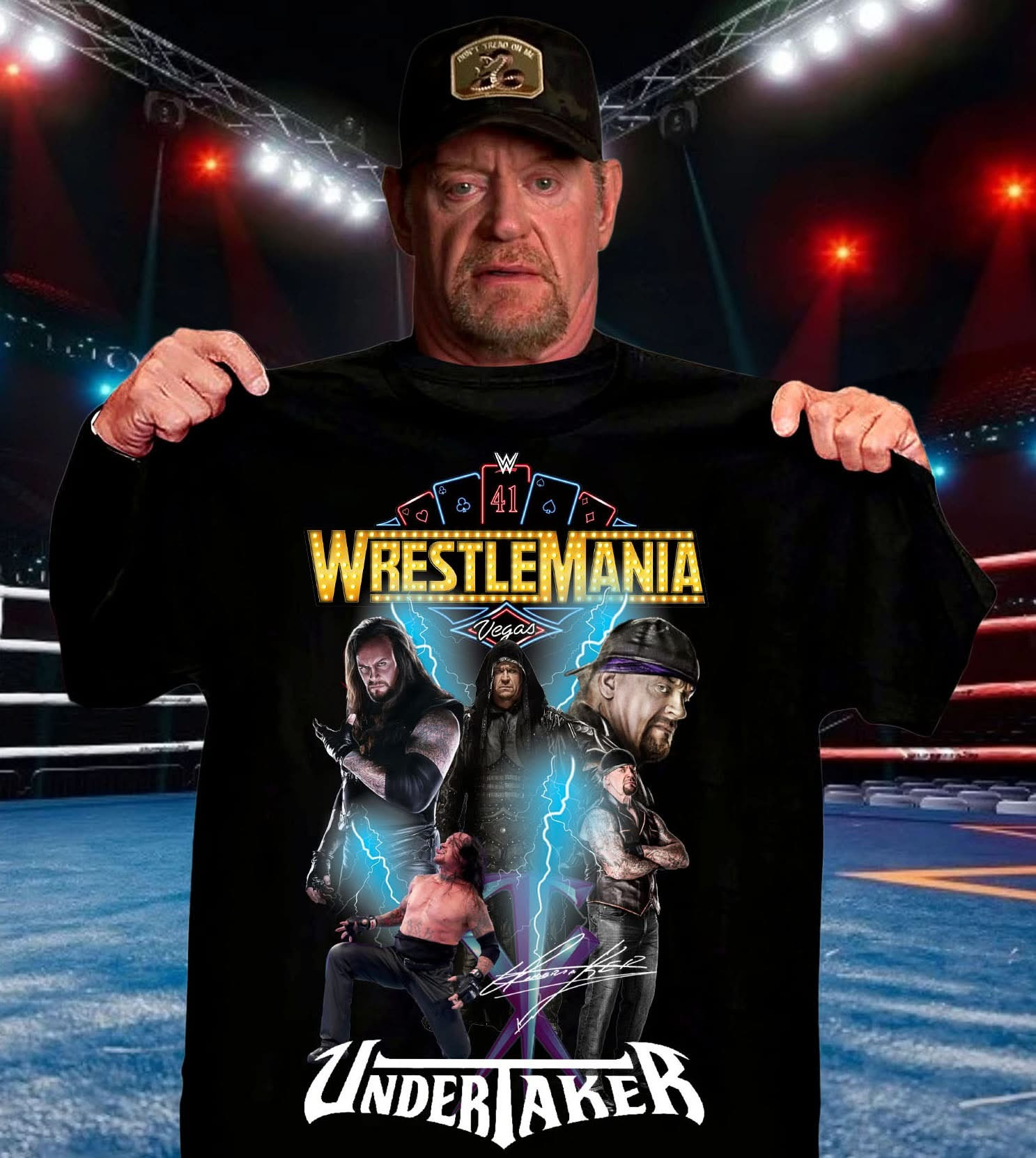 WWE WrestleMania 41 Vegas Undertaker T-Shirt WrestleMania 41 Shirt Gifts For WWE Fans Neasalamis.com