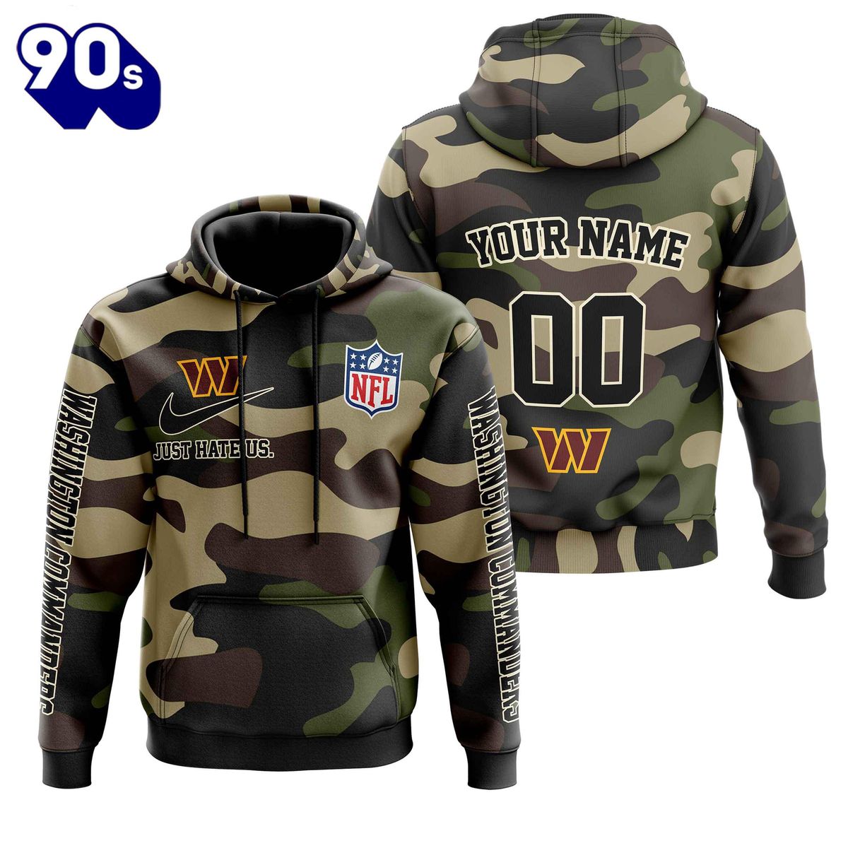 Washington Commanders Army Camo V2 NFL Football Team Hoodie Neasalamis