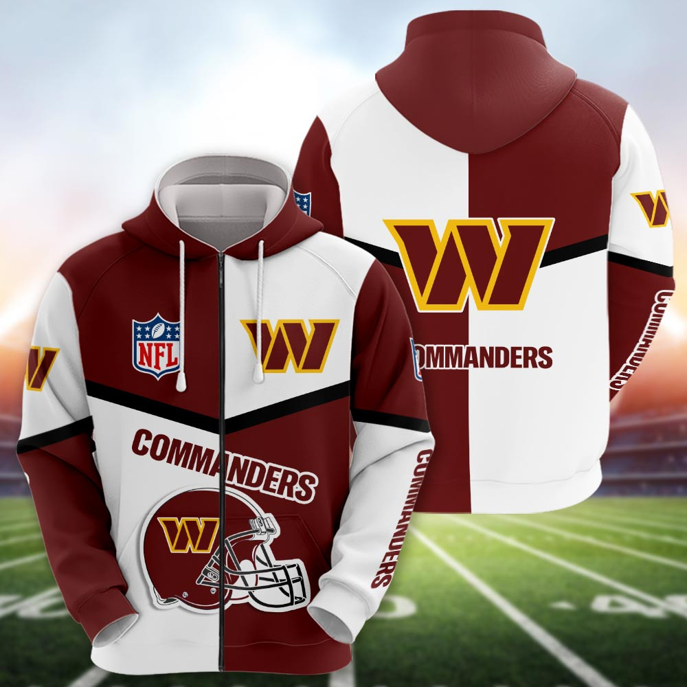 Washington Commanders Football Personalized 3D printed Sweatshirt Hoodie Zipped Hoodie Neasalamis