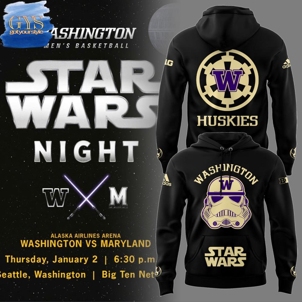 Washington Huskies Basketball Star Wars Night 2025 Hoodie Neasalamis