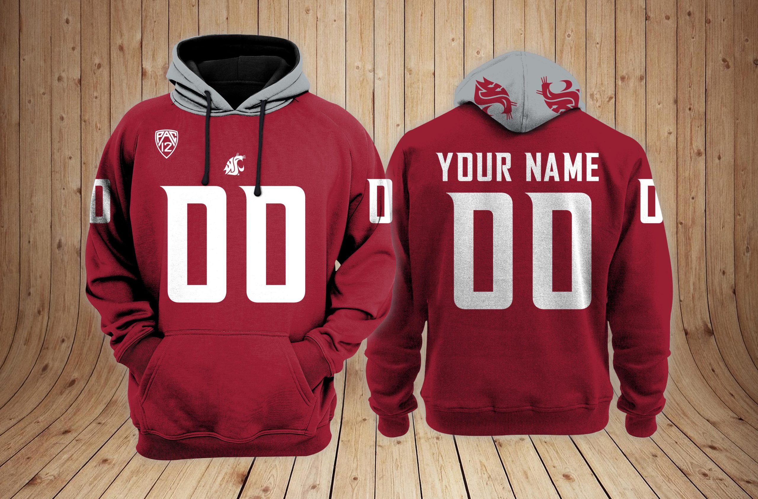 Washington State Cougars football NCAA Custom 3D Hoodie PT Neasalamis