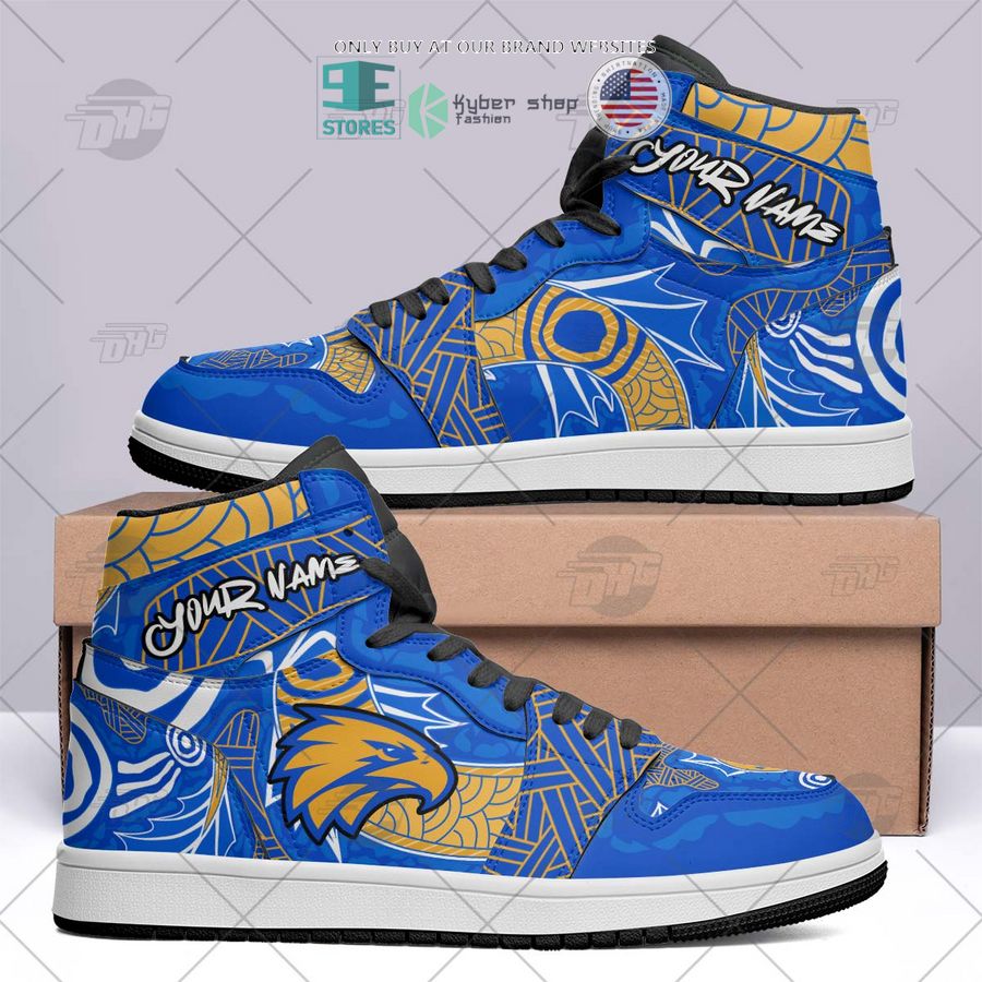 West Coast Eagles AFL AJ1 High Sneakers Shoes For Men And Women Calebmatthewhans Neasalamis