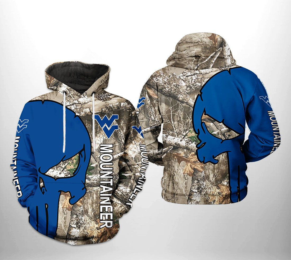 West Virginia Mountaineer NCAA Camo Veteran Hunting Hoodie Neasalamis