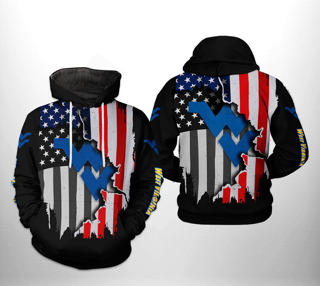 West Virginia Mountaineer NCAA US Flag Hoodie Neasalamis
