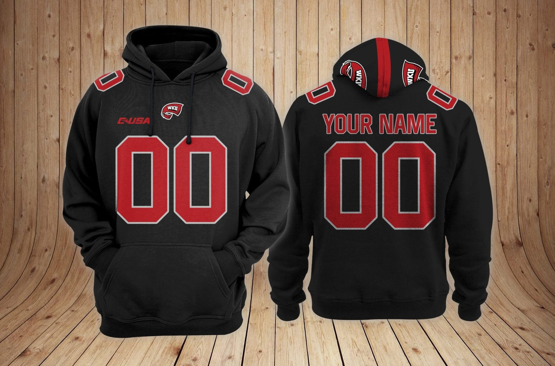 Western Kentucky University Football Custom 3D printed Sweatshirt Hoodie Zipped Hoodie Neasalamis