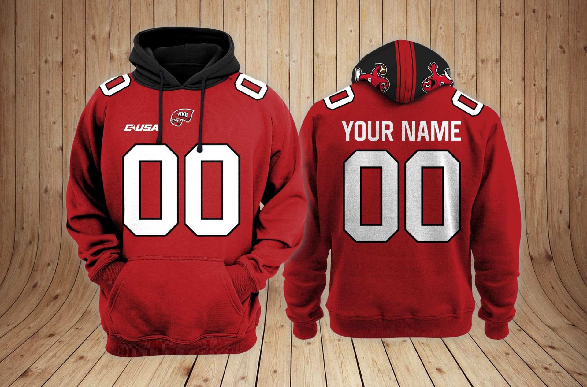 Western Kentucky University NCAA Custom 3D Hoodie PT Neasalamis