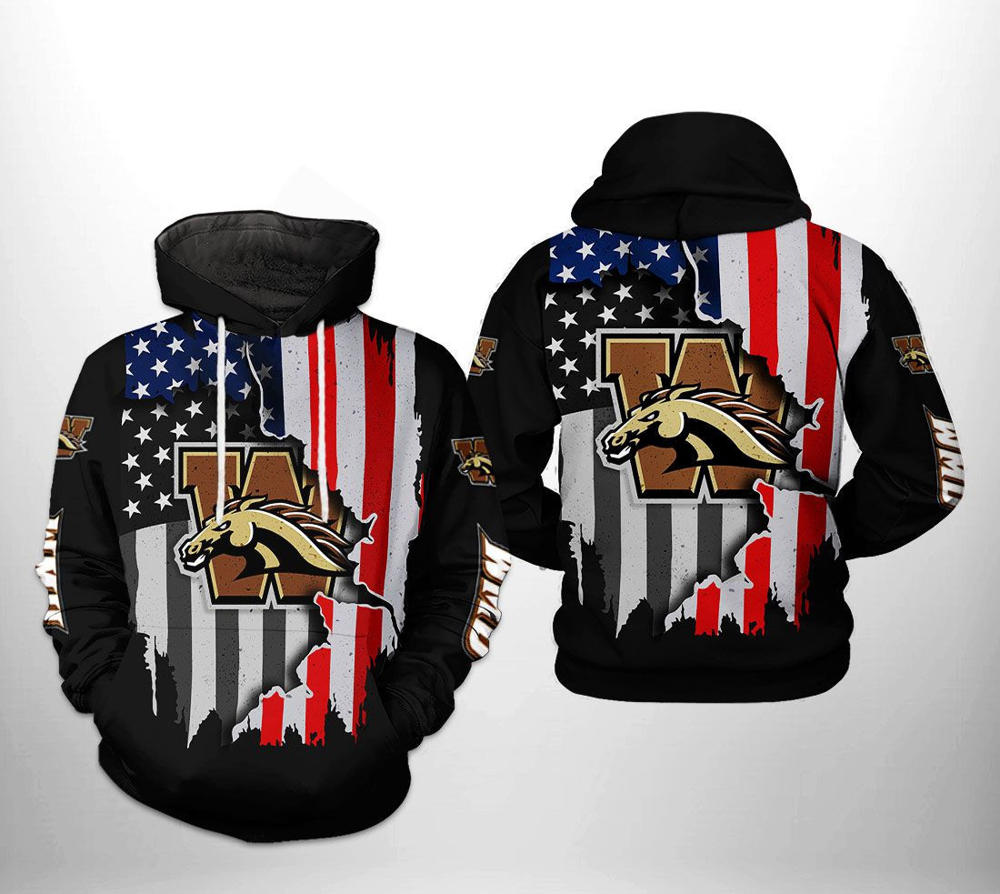Western Michigan Broncos NCAA US Flag Hoodie Neasalamis