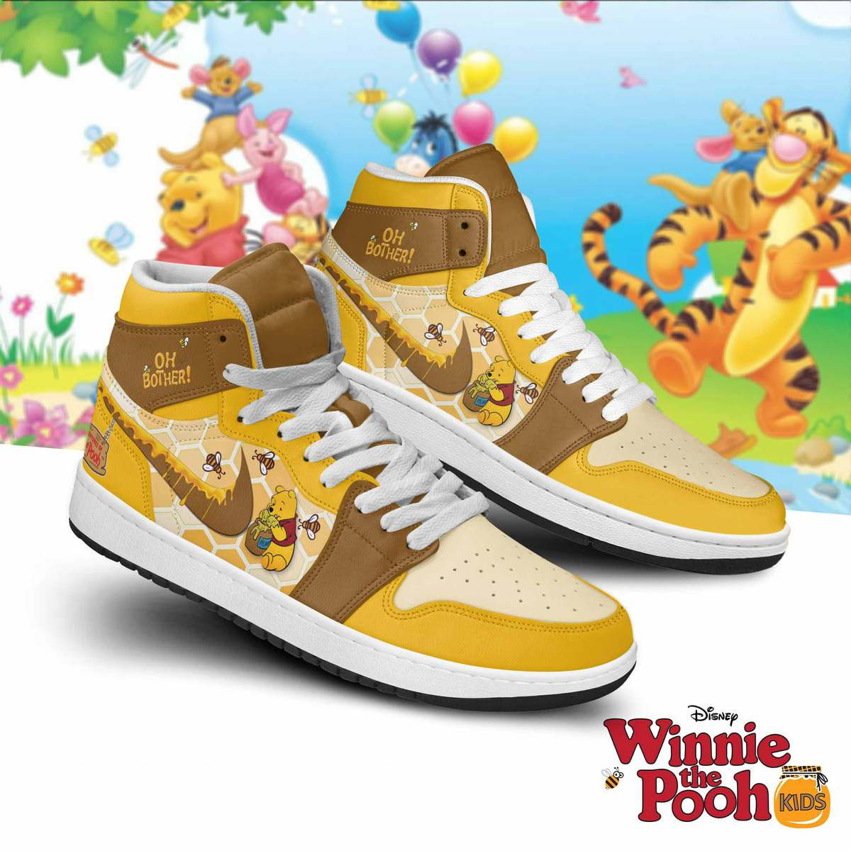Winnie the Pooh AJ1 High Sneakers Shoes For Men And Women Calebmatthewhans Neasalamis