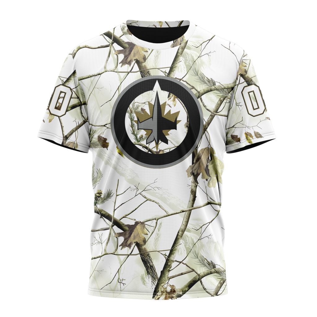 Winnipeg Jets Special White Winter Hunting Camo Design Personalized Name And Number T-Shirt Style Neasalamis.com