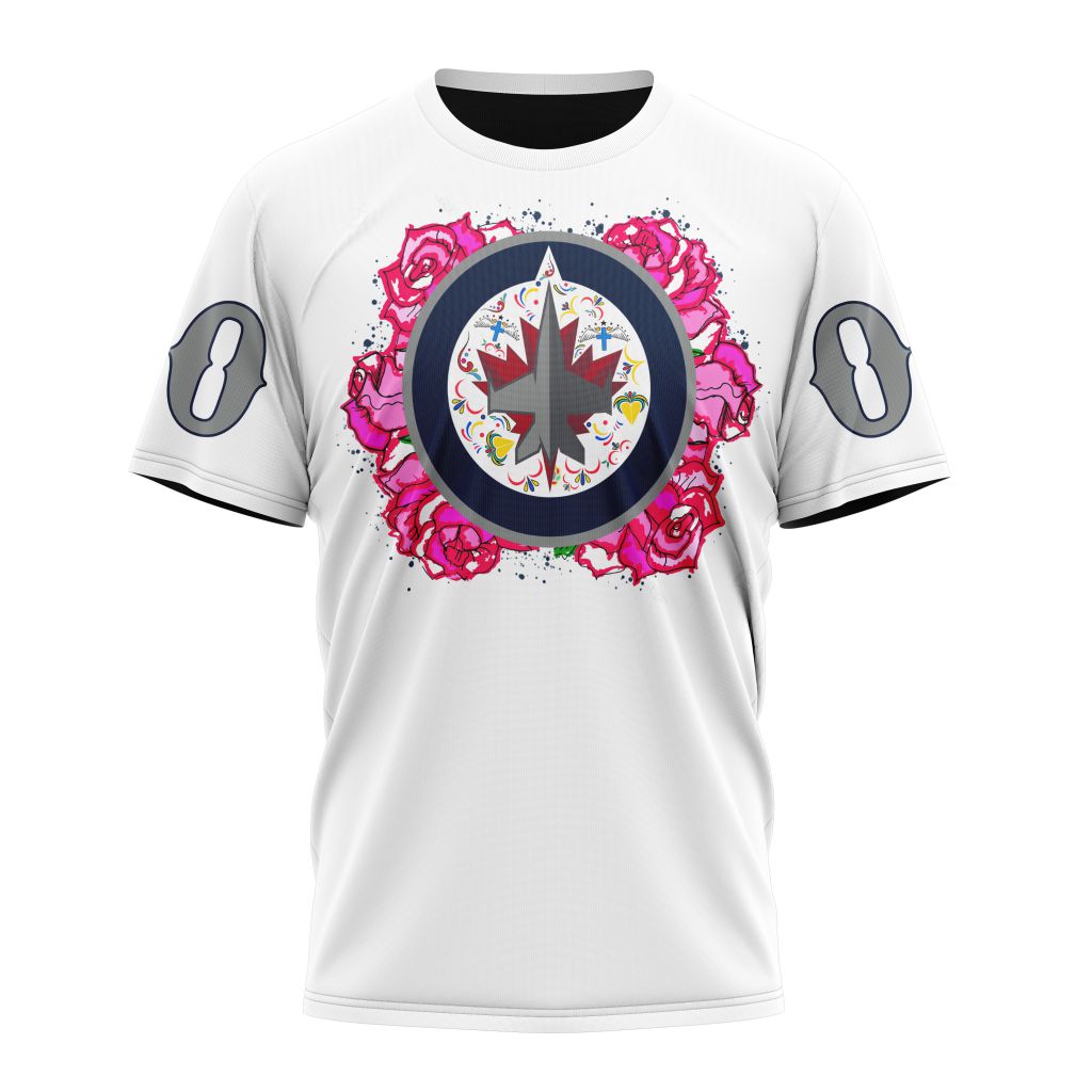 Winnipeg Jets Specialized Unisex Kits Dia De Muertos Personalized Name And Number T-Shirt Style Neasalamis.com