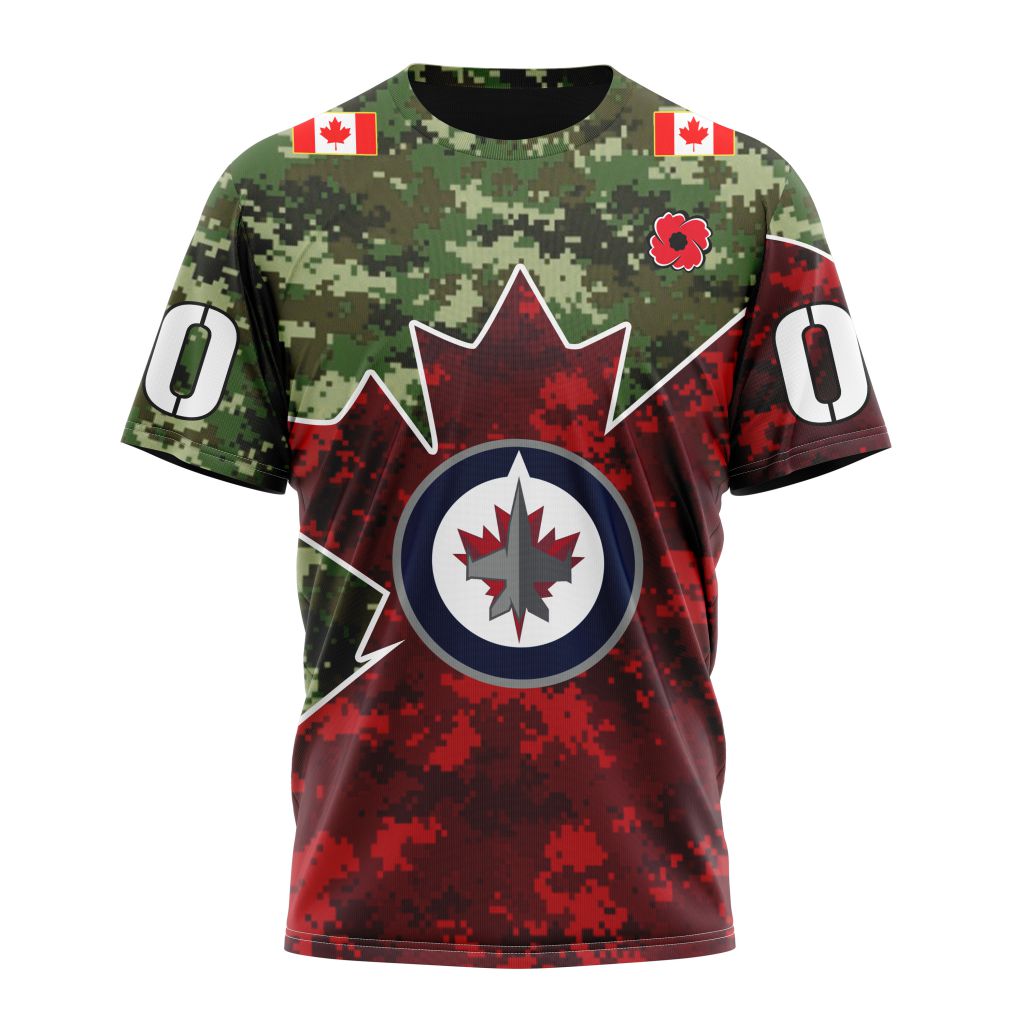 Winnipeg JetsSpecial Design For Remembrance Day Personalized Name And Number T-Shirt Style Neasalamis.com