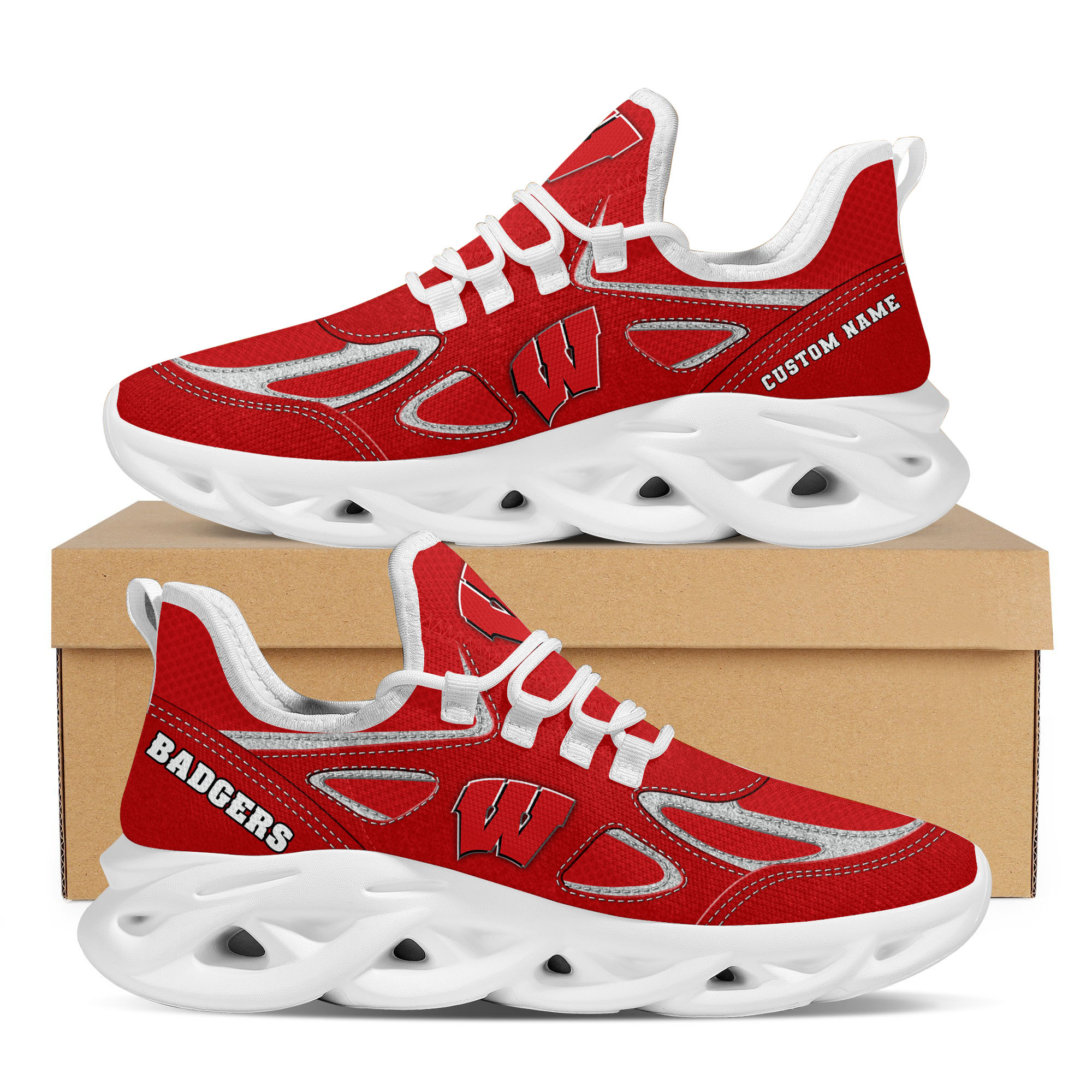 Wisconsin Badgers Max Soul Shoes Sneakers For Men And Women neasalamis.com
