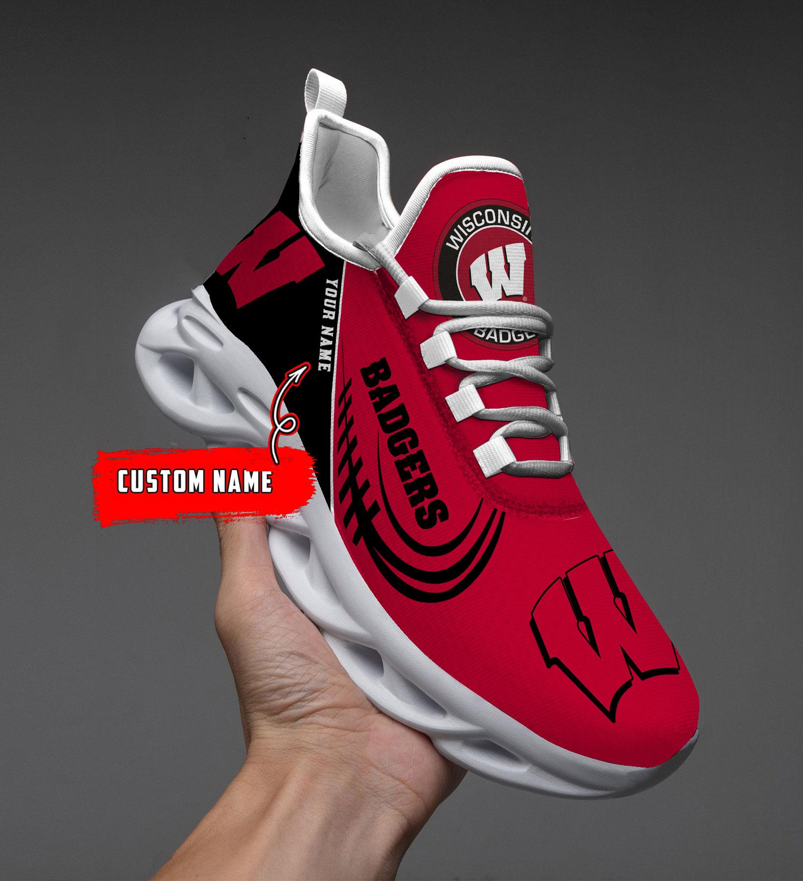 Wisconsin Badgers Max Soul Shoes Sneakers For Men And Women neasalamis.com