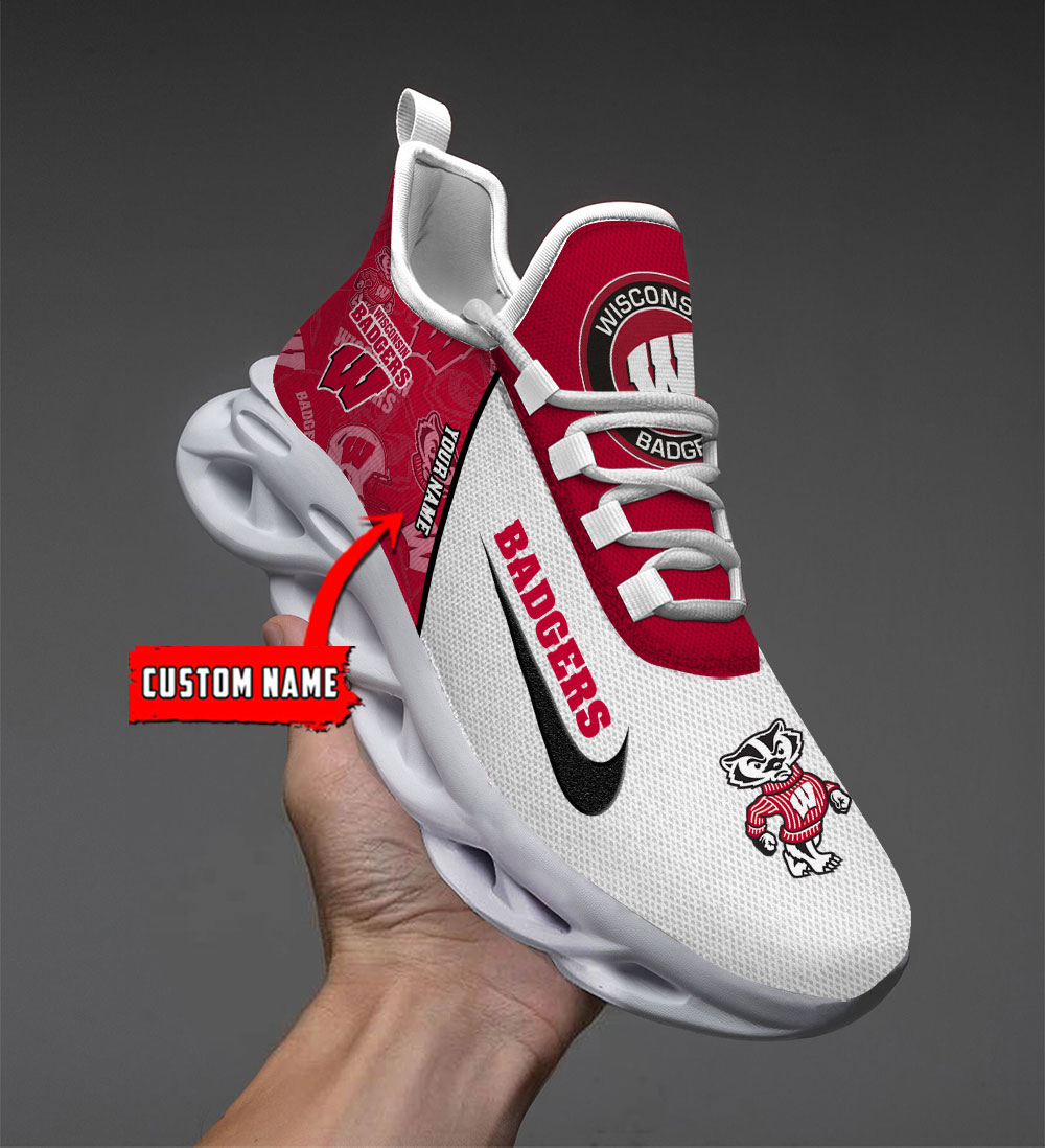 Wisconsin Badgers Max Soul Shoes Sneakers For Men And Women neasalamis.com