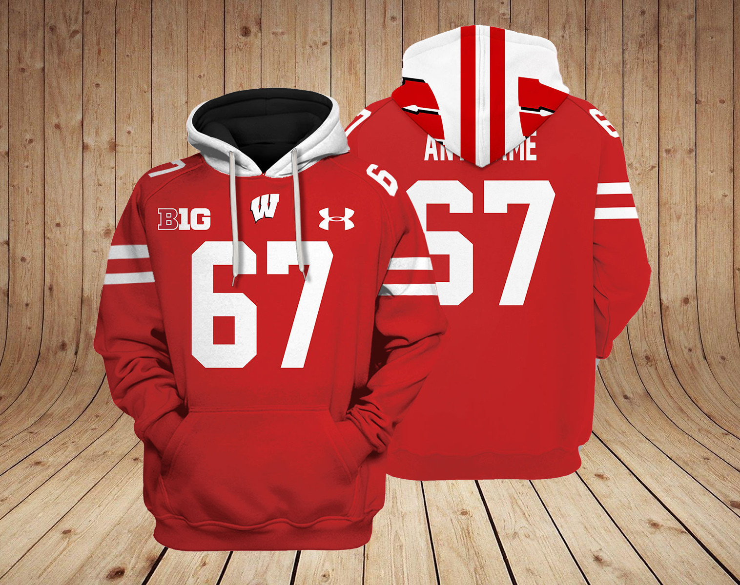 Wisconsin Badgers NCAA Custom 3D Hoodie PT Neasalamis