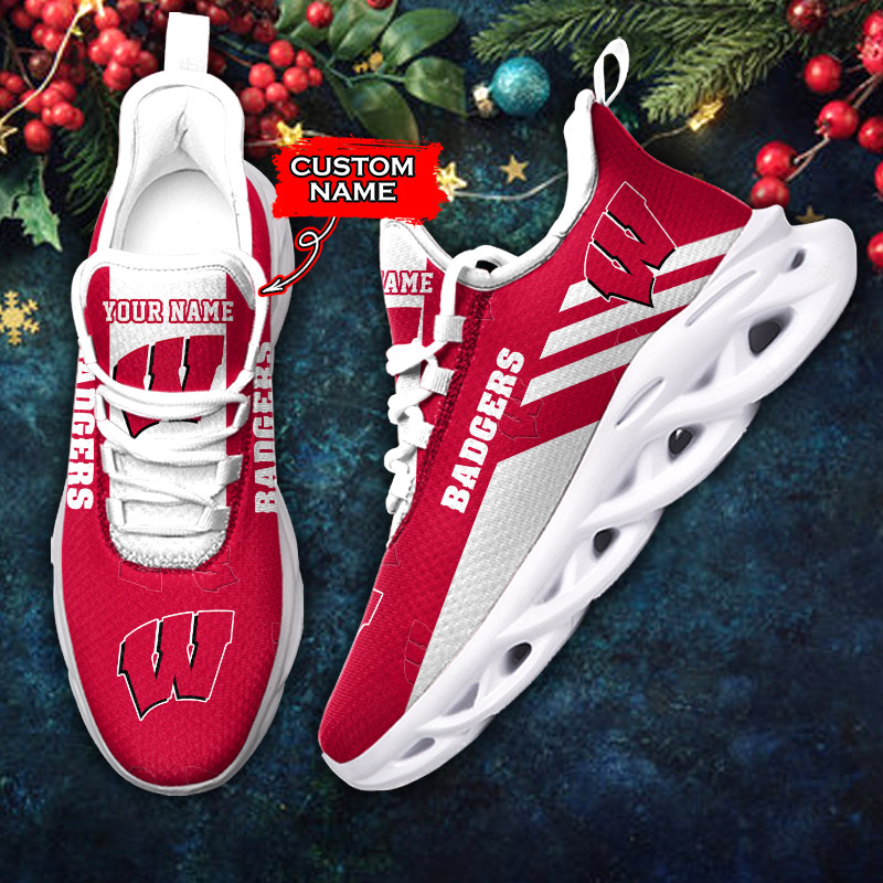 Wisconsin Badgers NCAA Max Soul Shoes Sneakers For Men And Women neasalamis.com