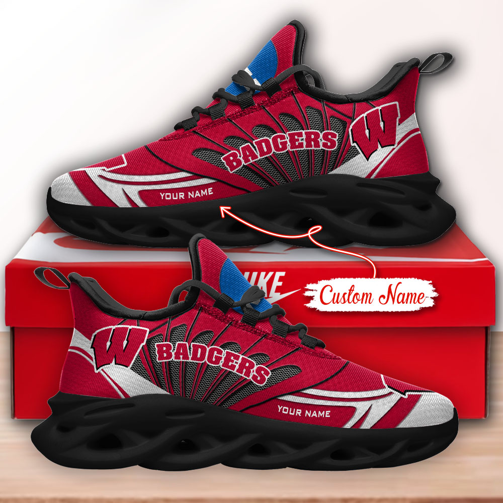 Wisconsin Badgers NCAA Max Soul Shoes Sneakers For Men And Women neasalamis.com