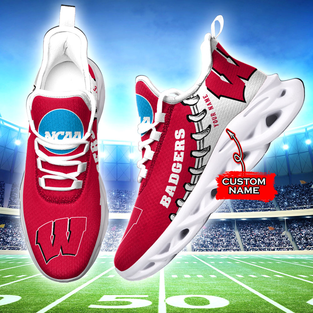Wisconsin Badgers NCAA Max Soul Shoes Sneakers For Men And Women neasalamis.com