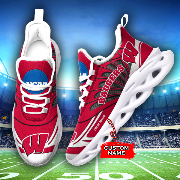 Wisconsin Badgers NCAA Max Soul Shoes Sneakers For Men And Women neasalamis.com