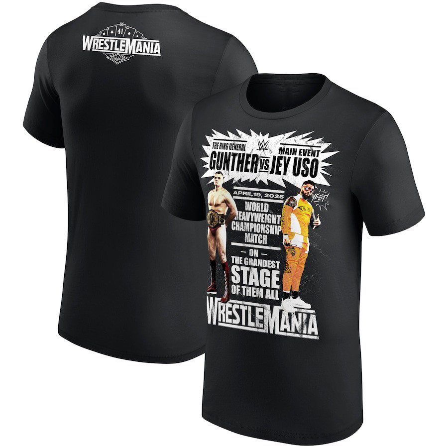 WrestleMania WWE 2025 Shirt WrestleMania 41 Jey Uso vs. Gunther Match T-Shirt Neasalamis.com