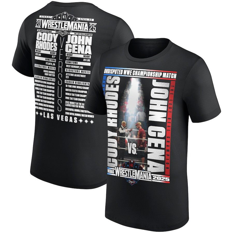 WrestleMania WWE 2025 Shirt WrestleMania 41 John Cena vs. Cody Rhodes Match T-Shirt Neasalamis.com