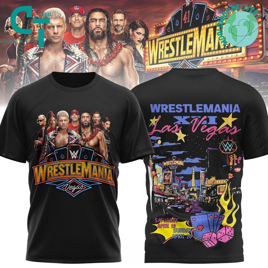 WrestleMania WWE 2025 Shirt WrestleMania 41 Las Vegas Black T-Shirt For Him Neasalamis.com