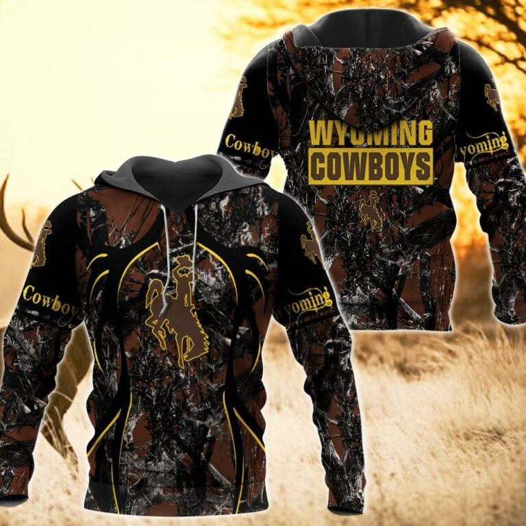 Wyoming Cowboys Camo Hunting 3D printed Sweatshirt Hoodie Zipped Hoodie Neasalamis