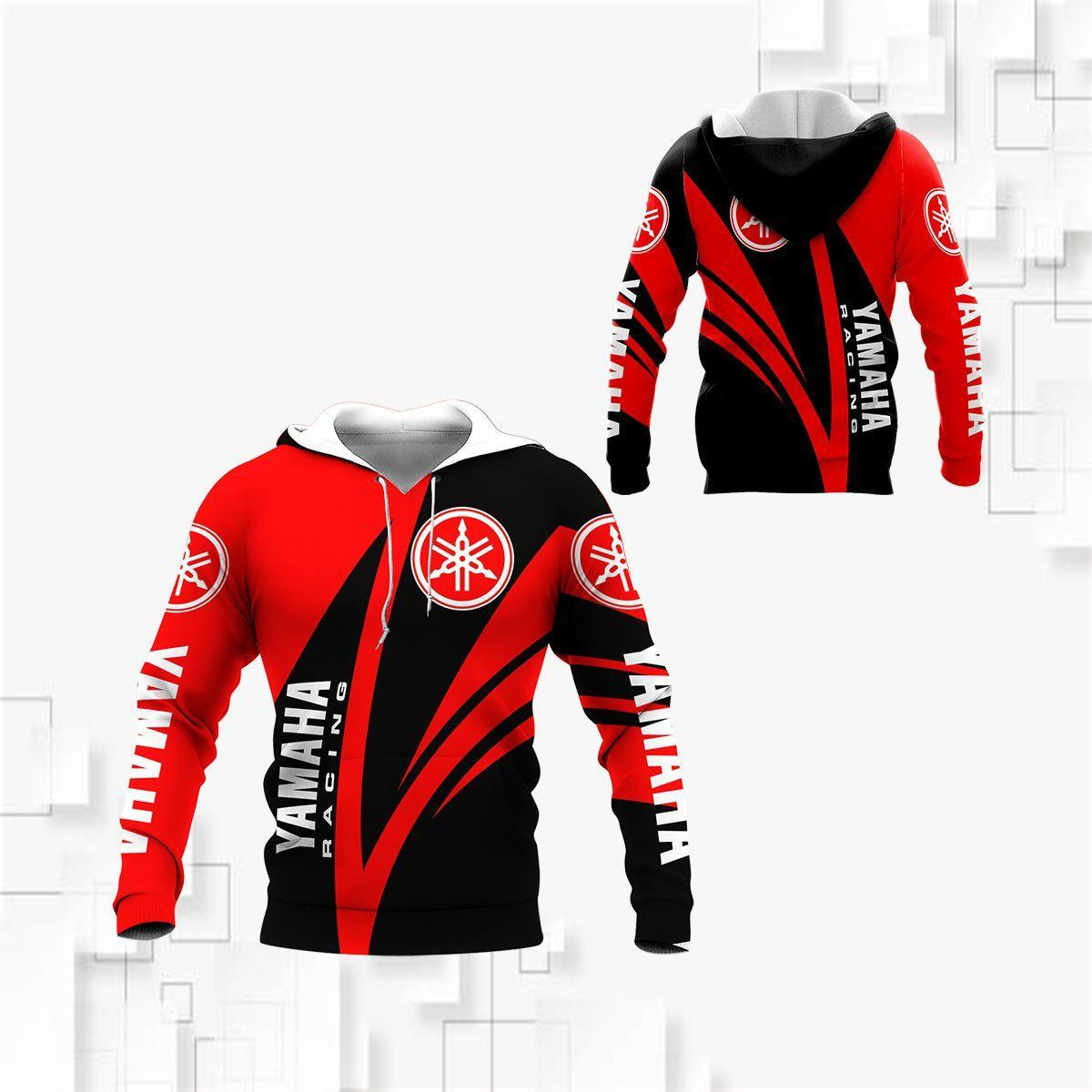 Yamaha Factory Racing Black And Red All Over Print Hoodie Zip Hoodie Neasalamis