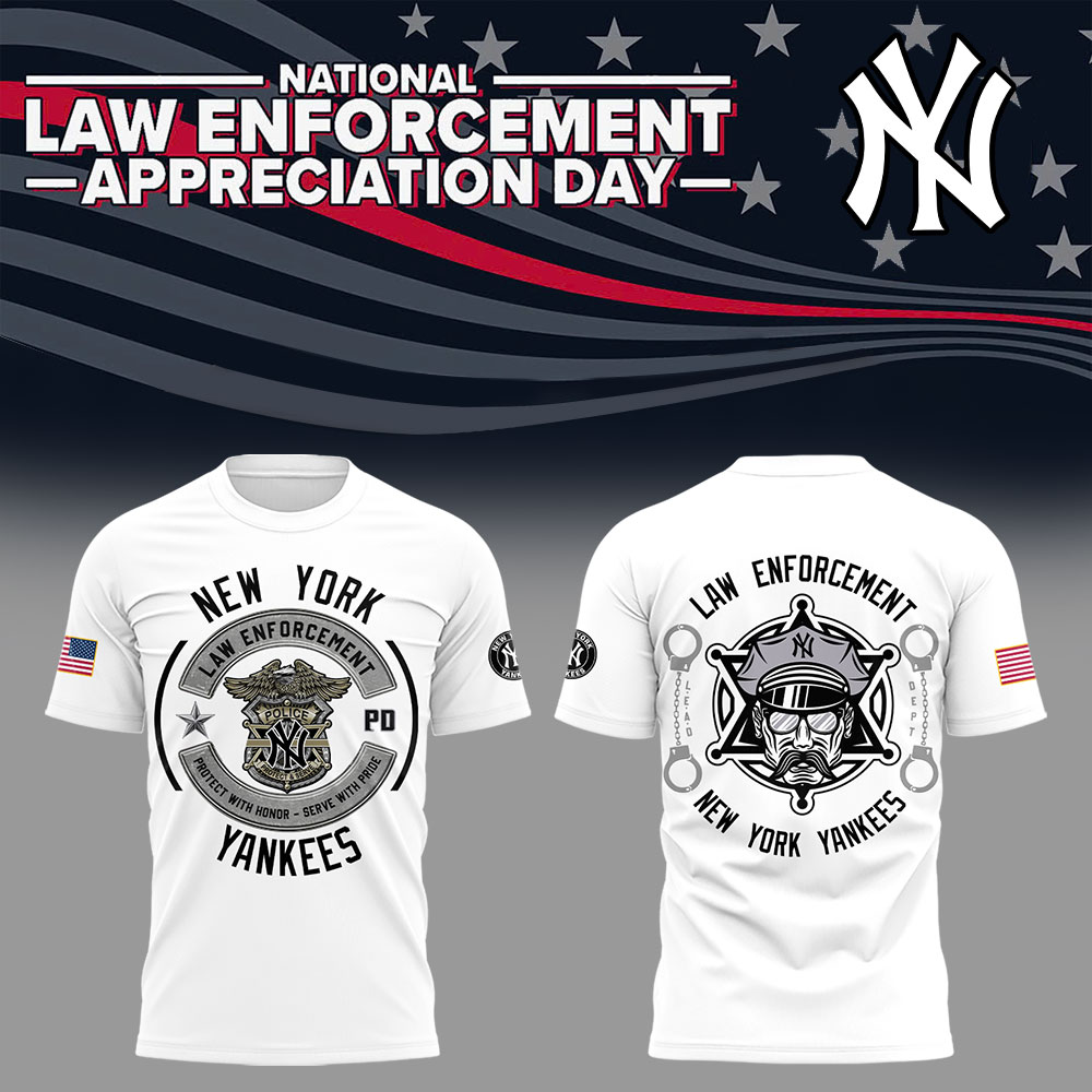 Yankees x Law Enforcement Appreciation Day 2025 T-Shirt Baseball Coach Gift Ideas Neasalamis.com