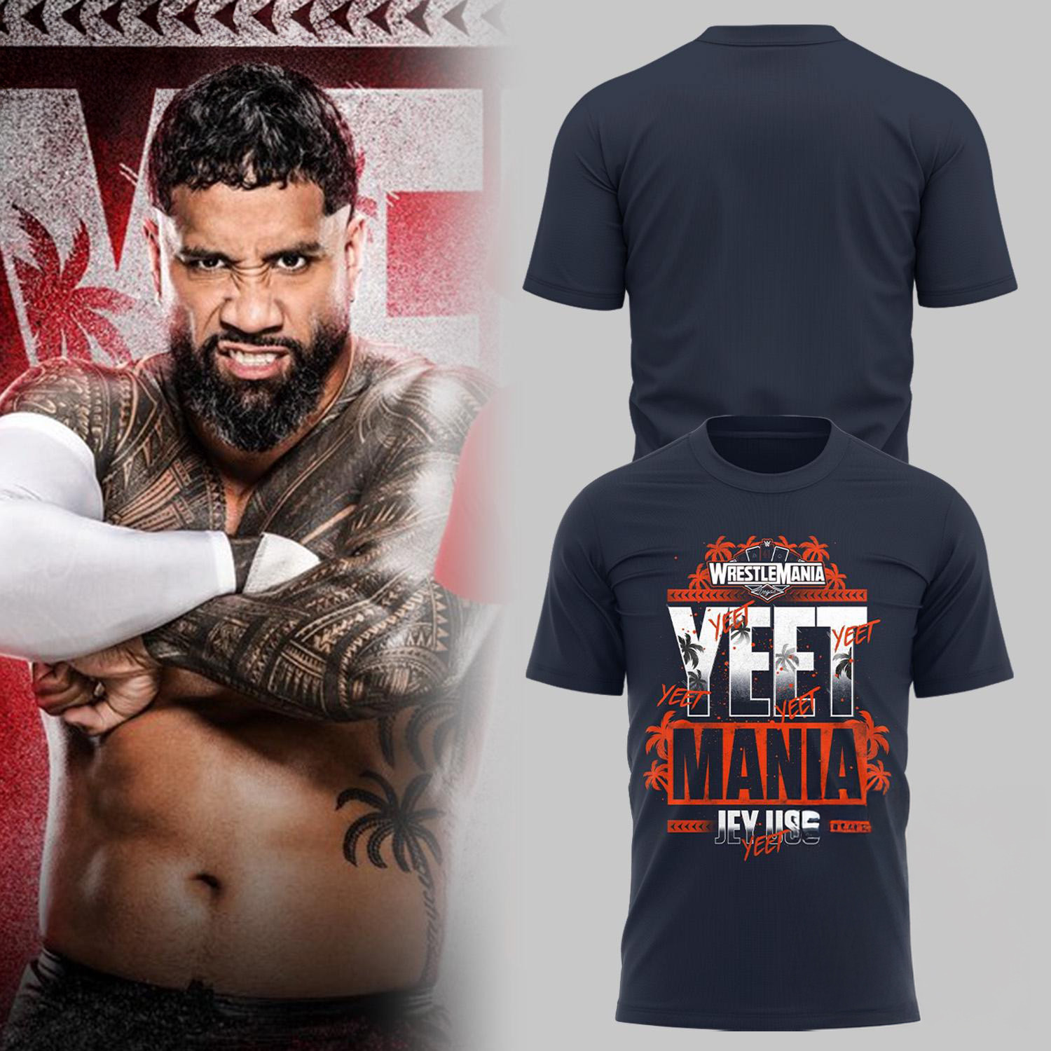 Yeet Mania Jey Uso WWE Charlotte Flair T-Shirt Neasalamis.com