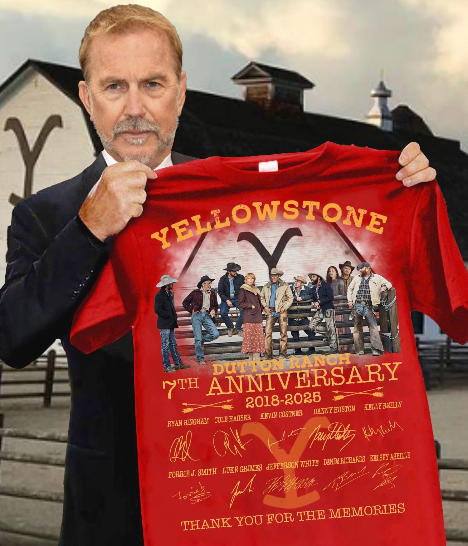Yellowstone Dutton Ranch 7Th Anniversary 2018 2025 T-Shirt For Movie Lovers Neasalamis.com