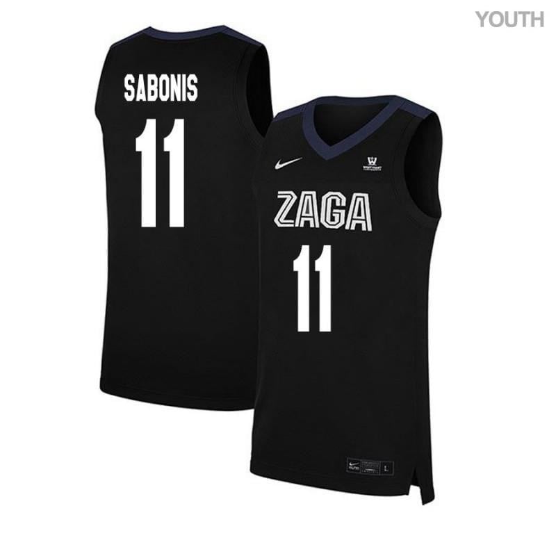 Youth 11 Domantas Sabonis Black Elite Gonzaga Bulldogs Basketball Jersey Neasalamis - Image 2