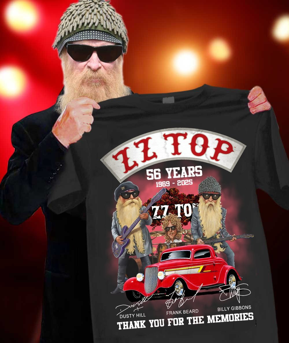 ZZ Top 56 Years 1969 2025 T-Shirt Thank You For The Memories Gifts For Rock Fans Neasalamis.com