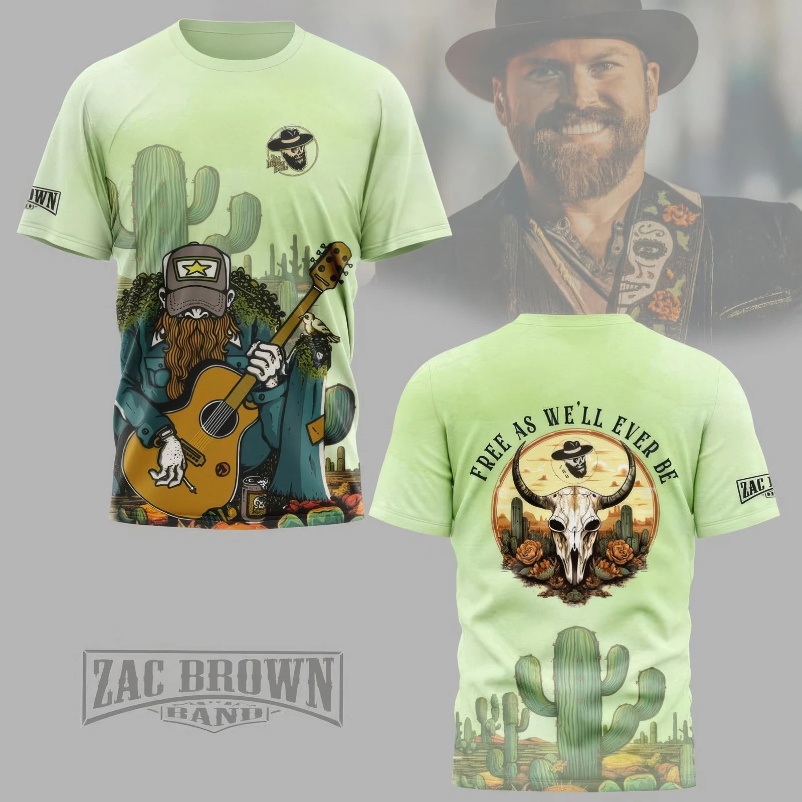 Zac Brown Band Free As Well Ever Be Fan 3D T-Shirt Him Her Gifts Neasalamis.com