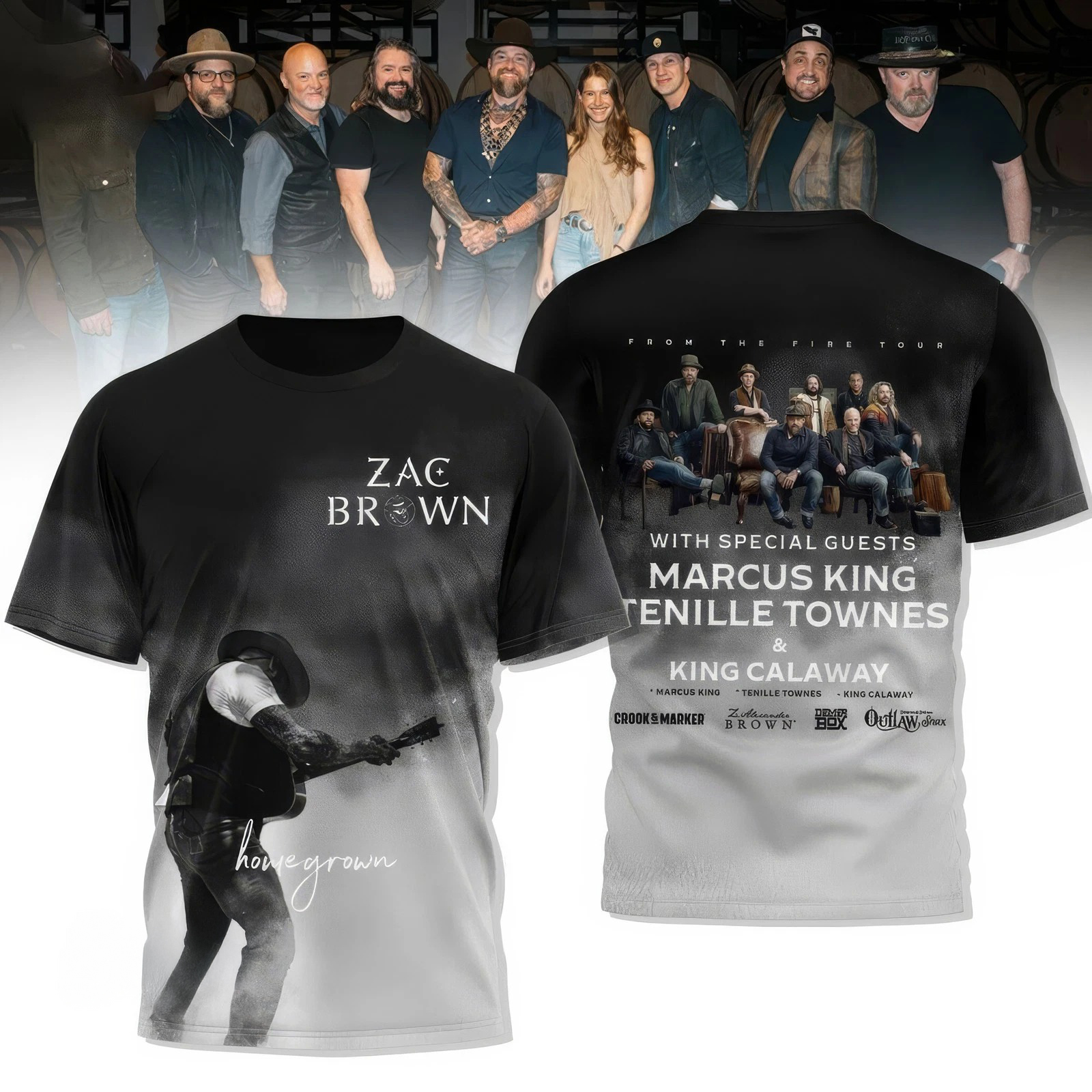 Zac Brown Band Marcus King Tenille Townes Marcus King 3D T-Shirt Music Lovers Gifts Neasalamis.com