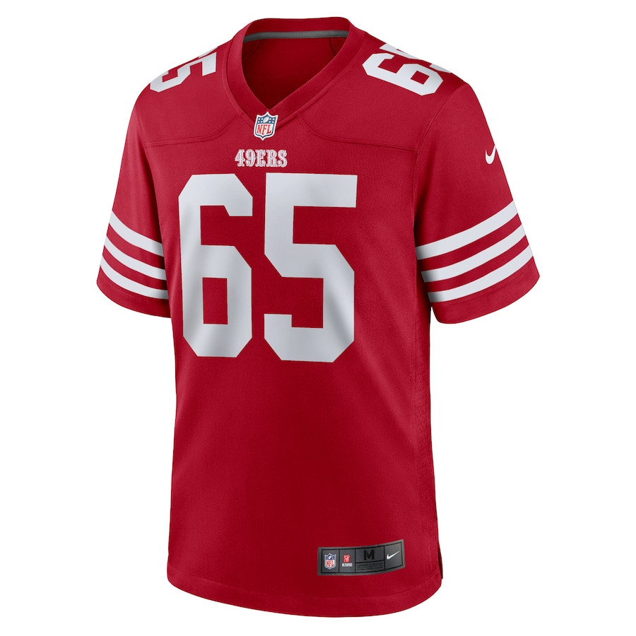 Aaron Banks 65 San Francisco 49ers Game Men Jersey - Scarlet JS1137 Neasalamis - Image 2