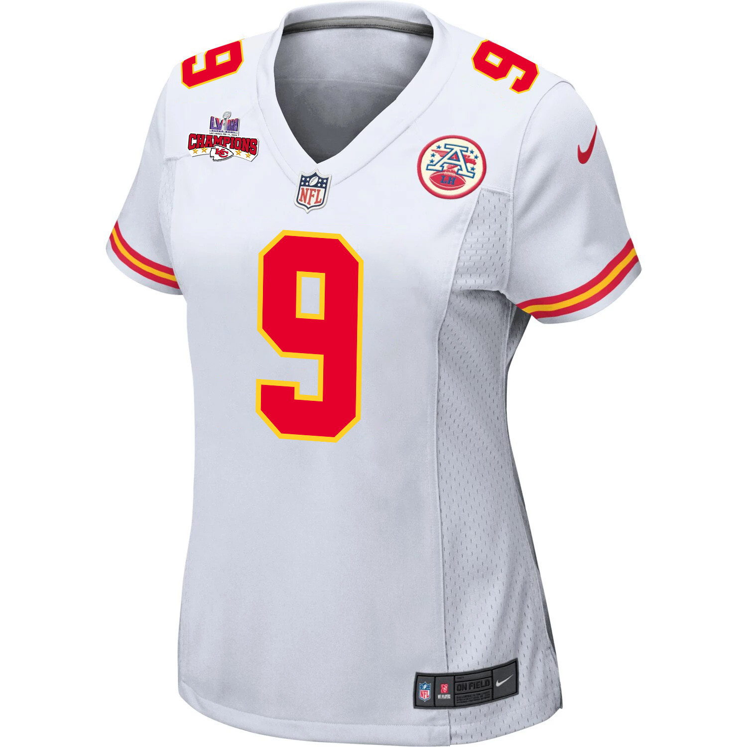 Blaine Gabbert 9 Kansas City Chiefs Super Bowl LVIII Champions 4 Stars Patch Game Women Jersey - White JS1361 Neasalamis - Image 2