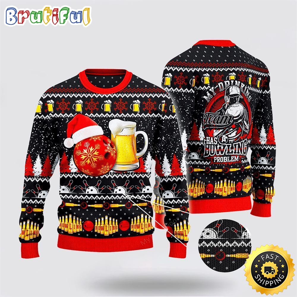 Bowling And Beer Lovers Gift Ugly Christmas Sweater Gifts For Bowling Master Neasalamis
