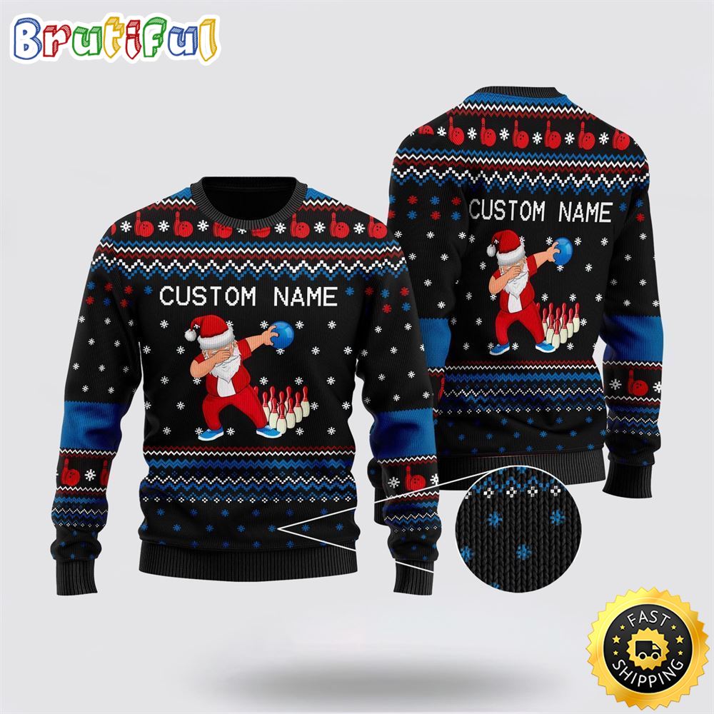 Bowling Image Cool Noel Pattern Ugly Christmas Sweater Gifts For Bowling Master Neasalamis
