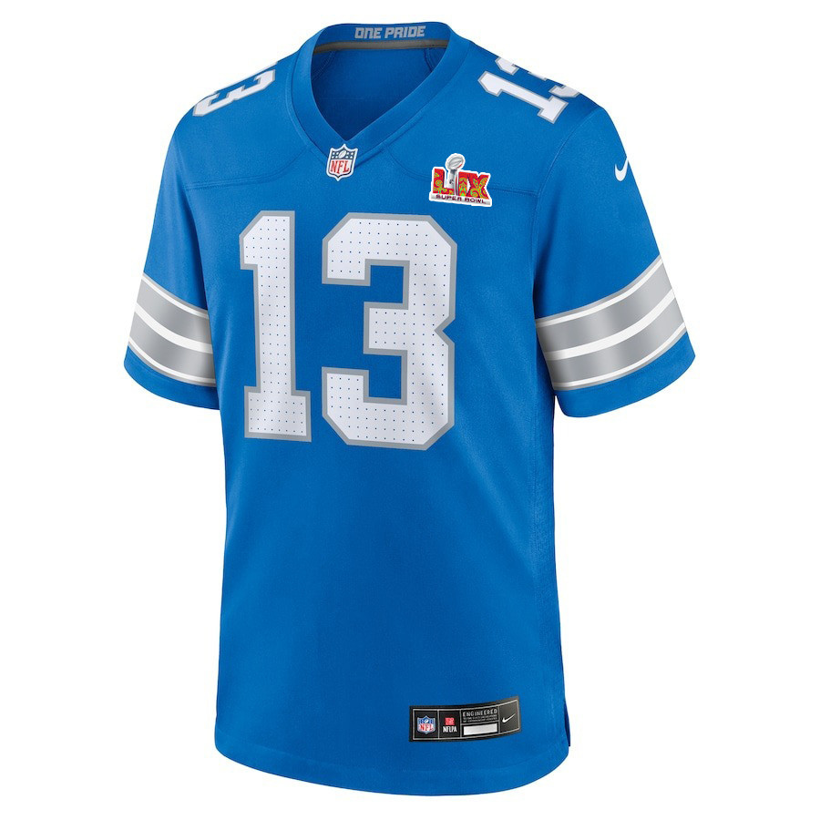 Craig Reynolds #13 Detroit Lions Super Bowl LIX Jersey - Men's - Blue JS4412 Neasalamis - Image 2