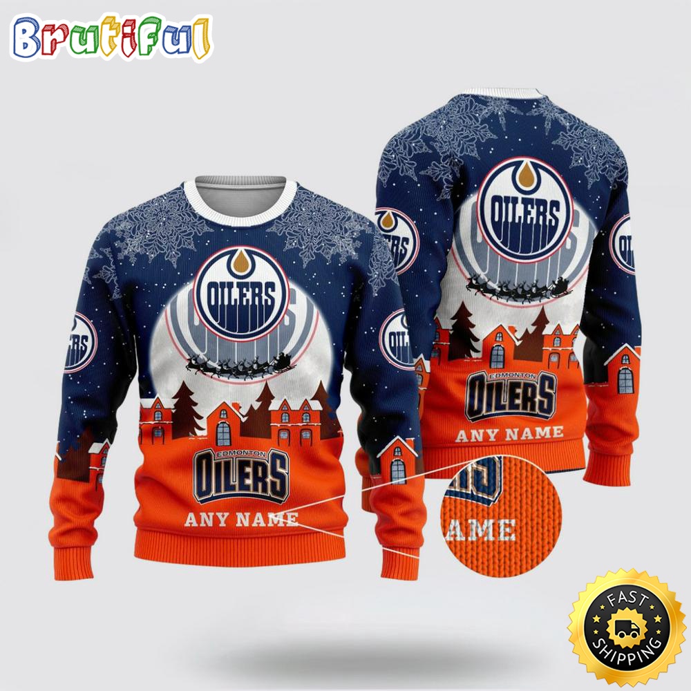 Custom Nhl Edmonton Oilers Christmas Ugly Sweater Xmas Sweater For Fans Neasalamis