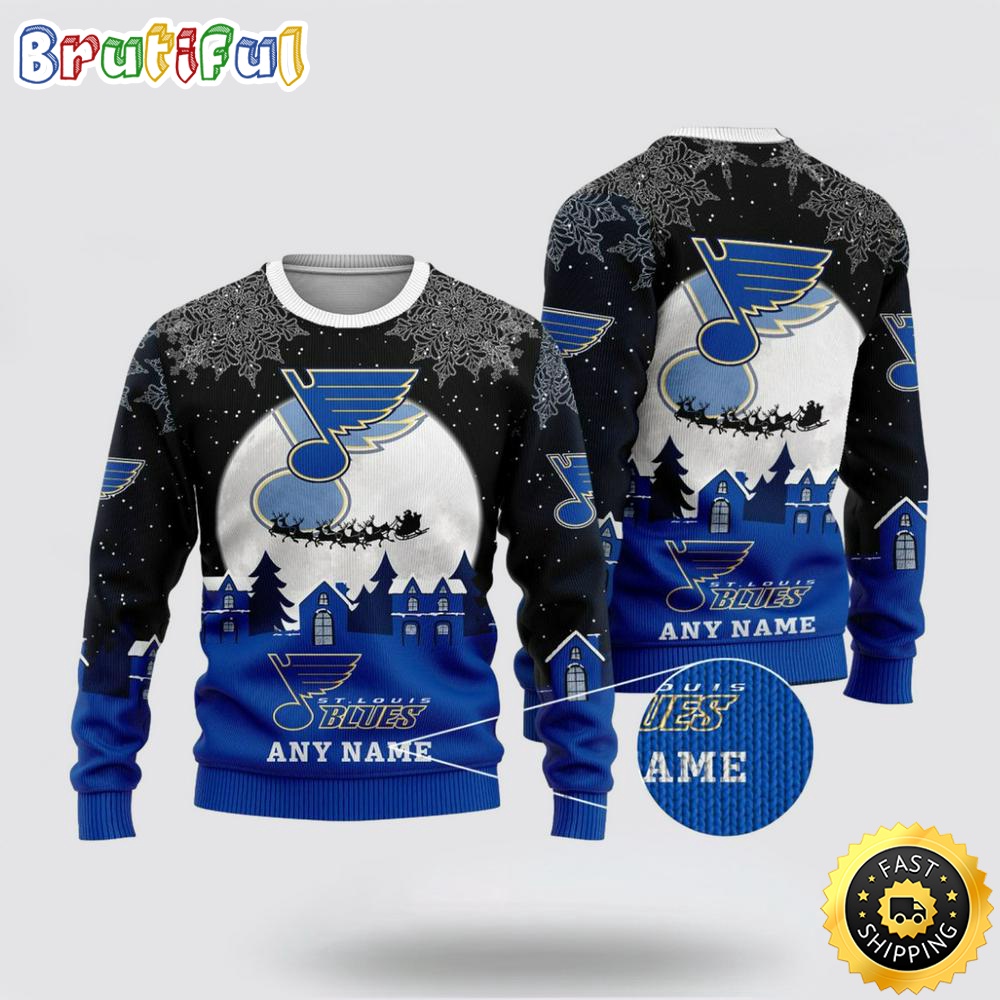 Custom Nhl St Louis Blues Christmas Ugly Sweater Xmas Sweater For Fans Neasalamis