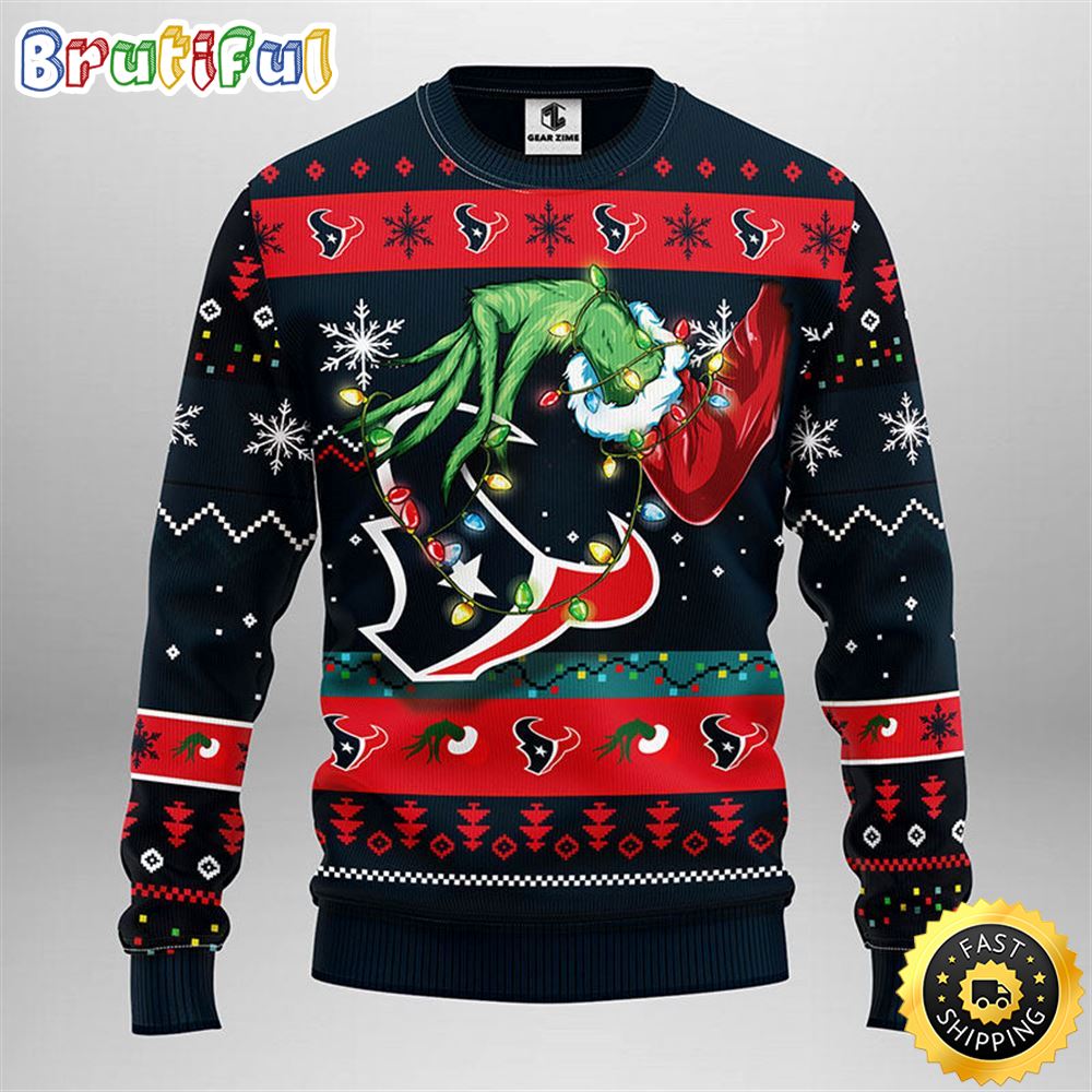 Houston Texans Christmas Ugly Sweater Grinch Show Your Team Spirit Neasalamis