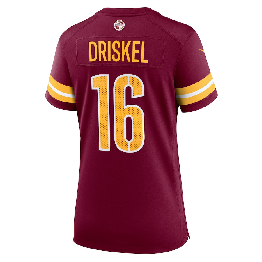 Jeff Driskel 16 Washington Commanders Women's Game Jersey - Burgundy JS5135 Neasalamis - Image 3
