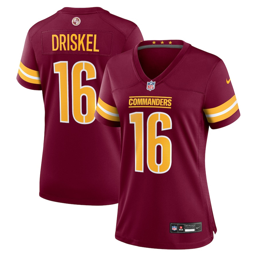 Jeff Driskel 16 Washington Commanders Women's Game Jersey - Burgundy JS5135