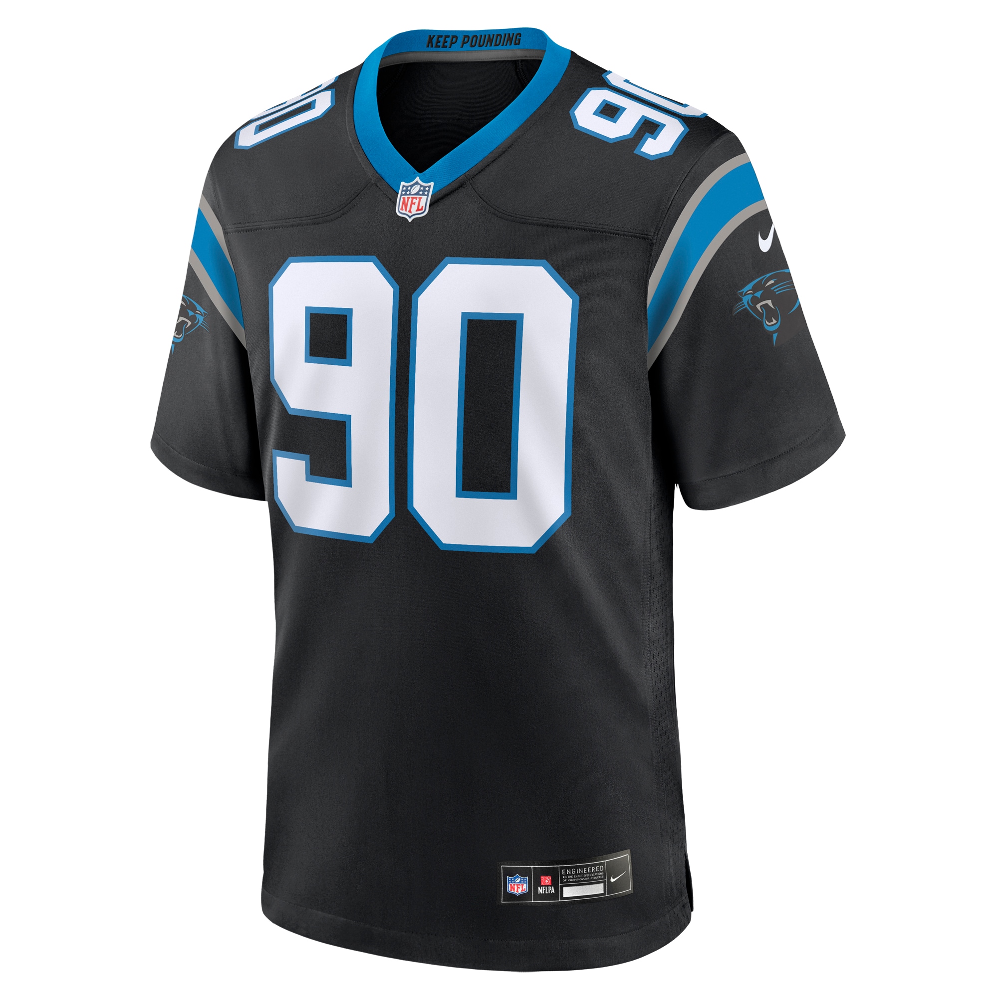 Men's Carolina Panthers Amare Barno Black Team Game Jersey JS2831 Neasalamis - Image 2