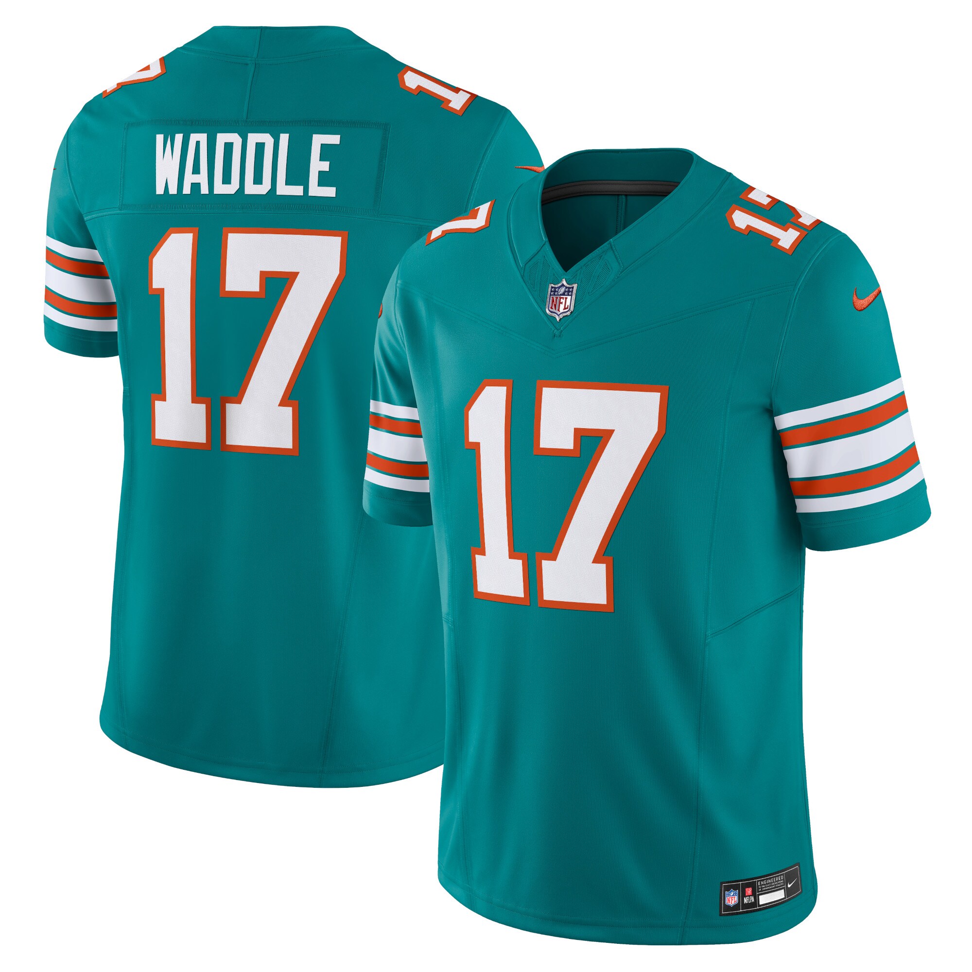 Men's Miami Dolphins Jaylen Waddle Aqua Vapor F.U.S.E. Limited Jersey JS8068