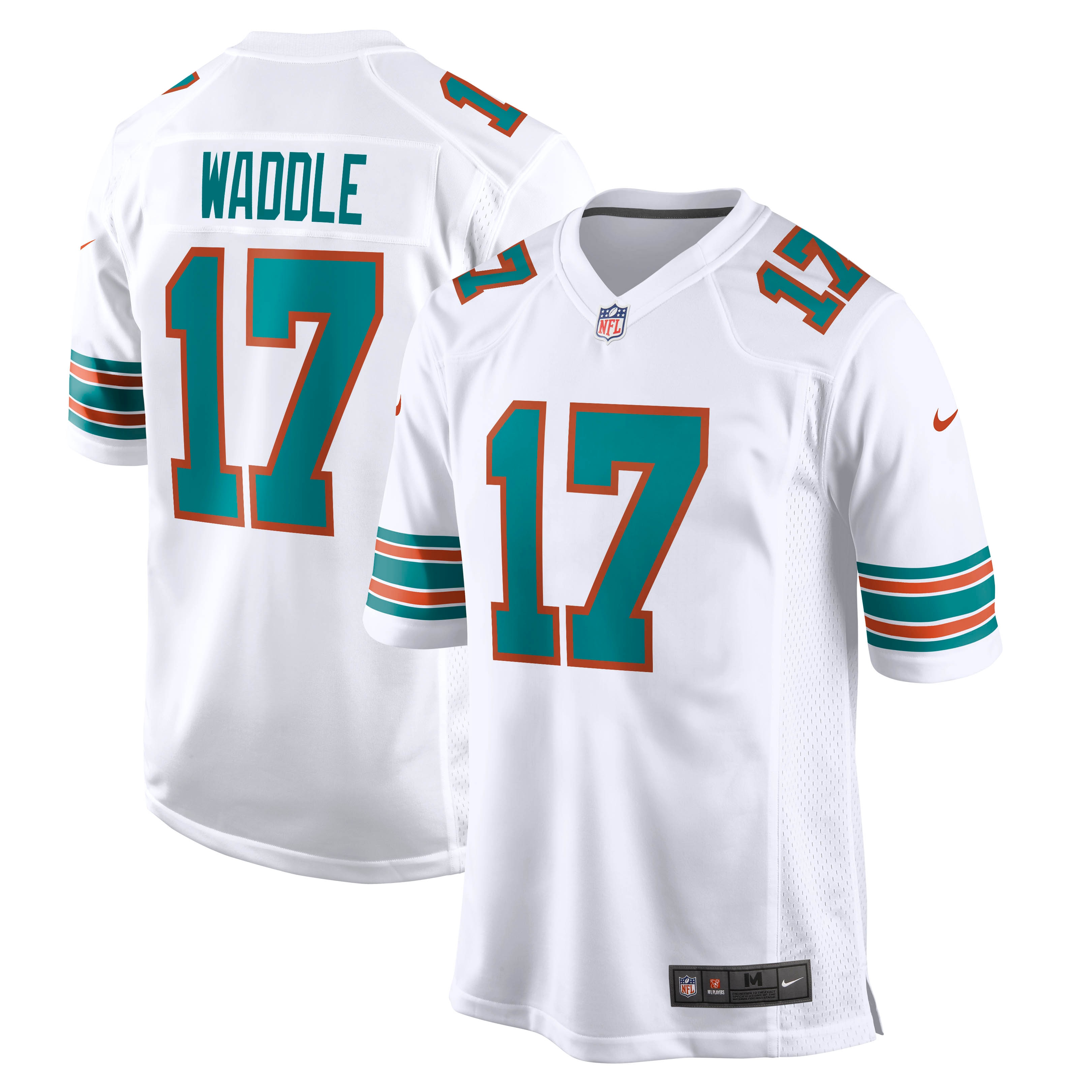 Men's Miami Dolphins Jaylen Waddle White Game Jersey JS4873